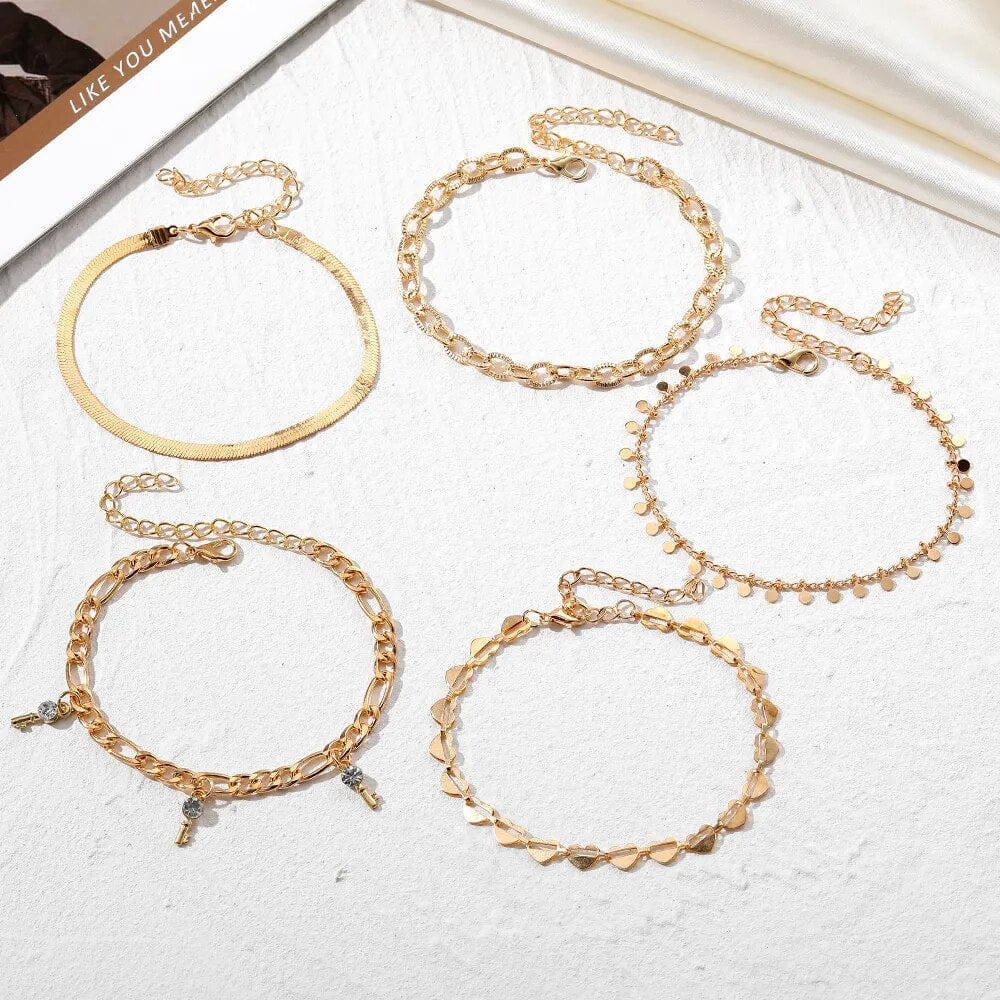 Key Charm Anklet Set