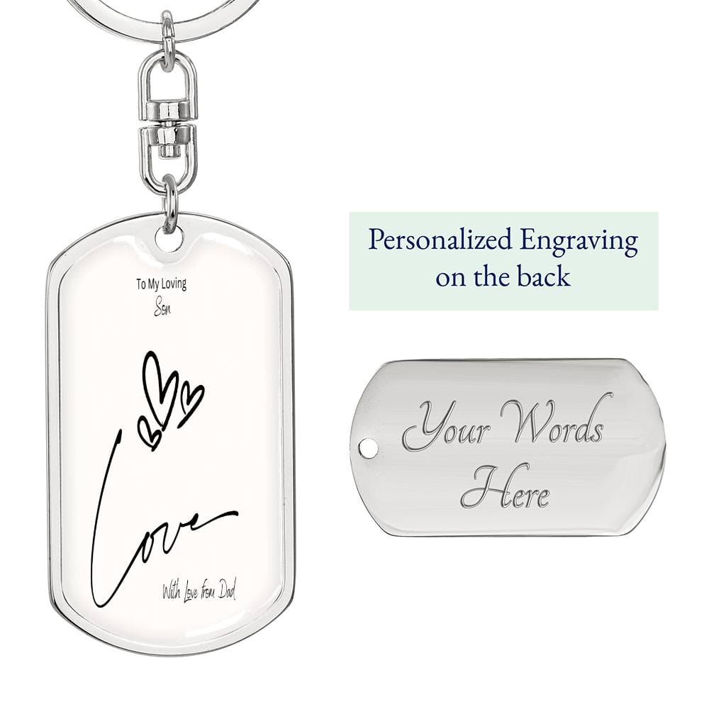 To My Stellar Son | The Bravest | Graphic Dog Tag Keychain