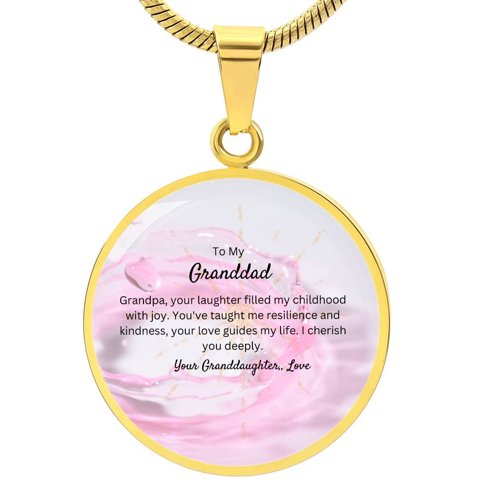 To My Heroic Granddad | Customizable Luxury Silver and Gold Finish Necklace