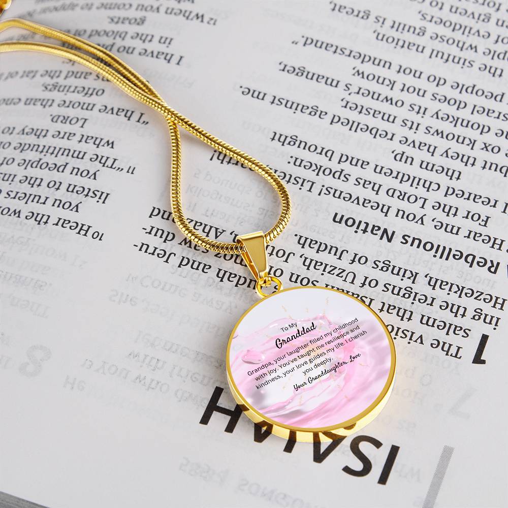 To My Heroic Granddad | Customizable Luxury Silver and Gold Finish Necklace