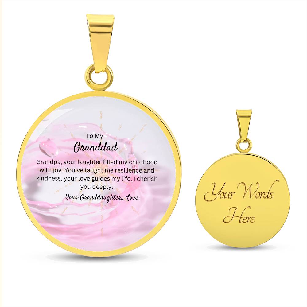 To My Heroic Granddad | Customizable Luxury Silver and Gold Finish Necklace