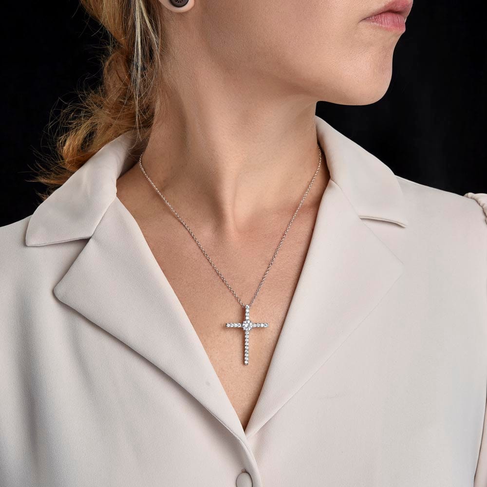 To My Amazing Friend | CZ Cross necklace | White Gold | Love Always