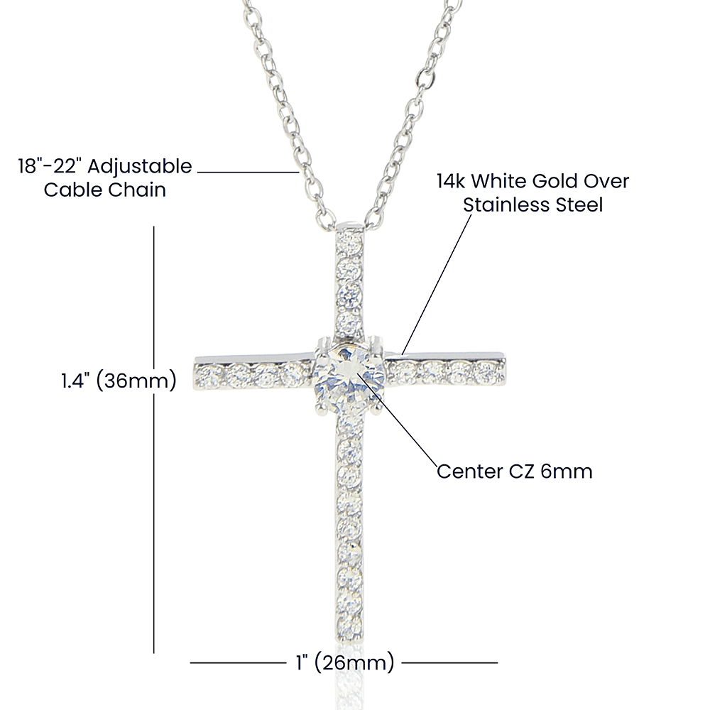 To My Amazing Friend | CZ Cross necklace | White Gold | Love Always