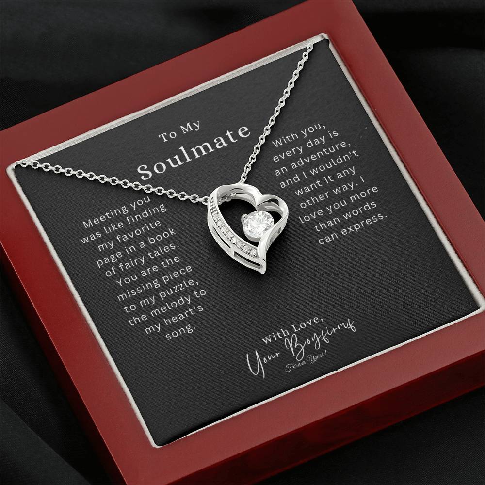 To My Smokin' Soulmate | Forever Love Necklace with Pendant | White or Yellow Gold Finish