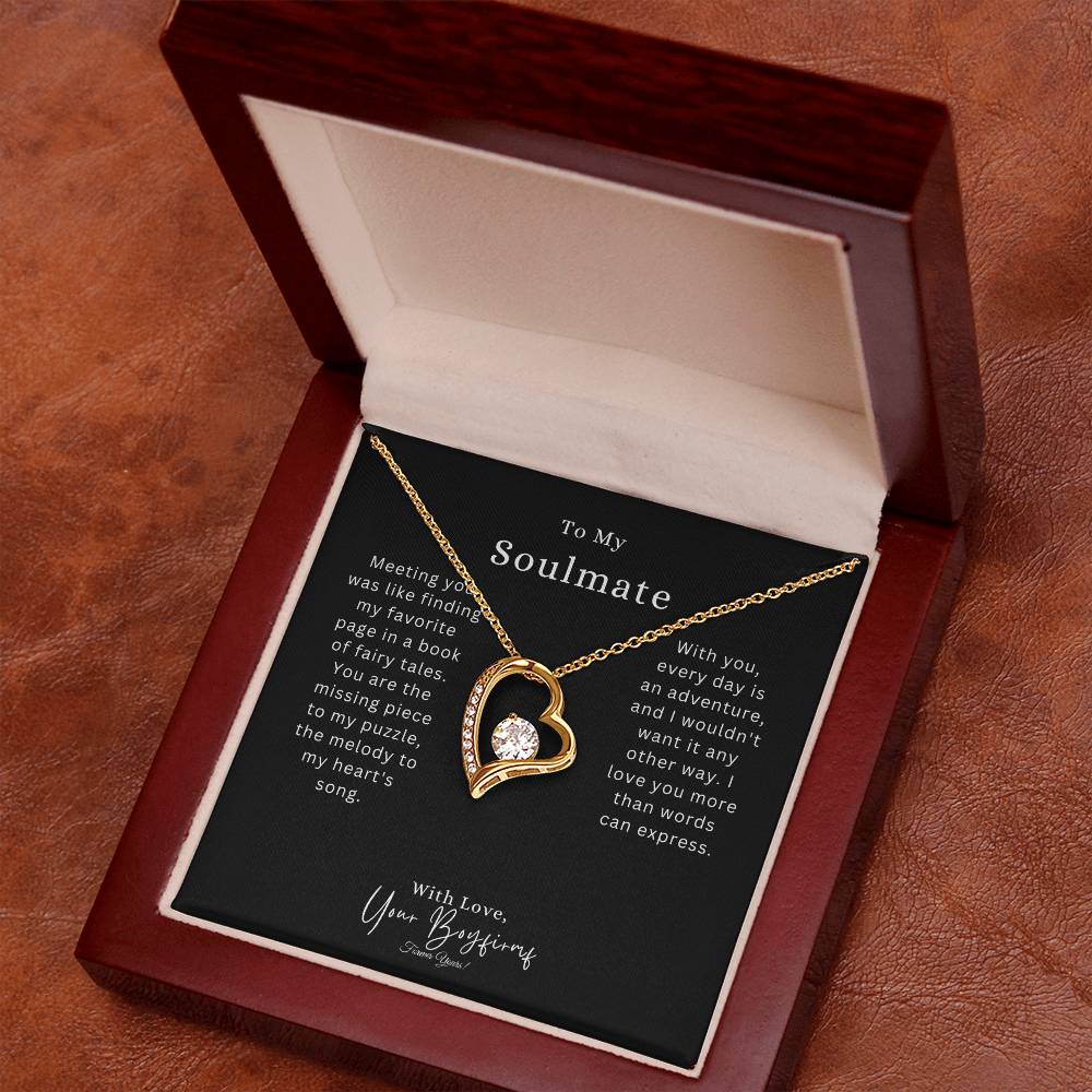 To My Smokin' Soulmate | Forever Love Necklace with Pendant | White or Yellow Gold Finish