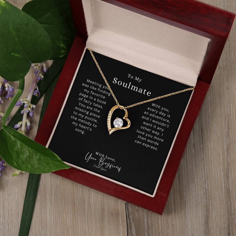 To My Smokin' Soulmate | Forever Love Necklace with Pendant | White or Yellow Gold Finish