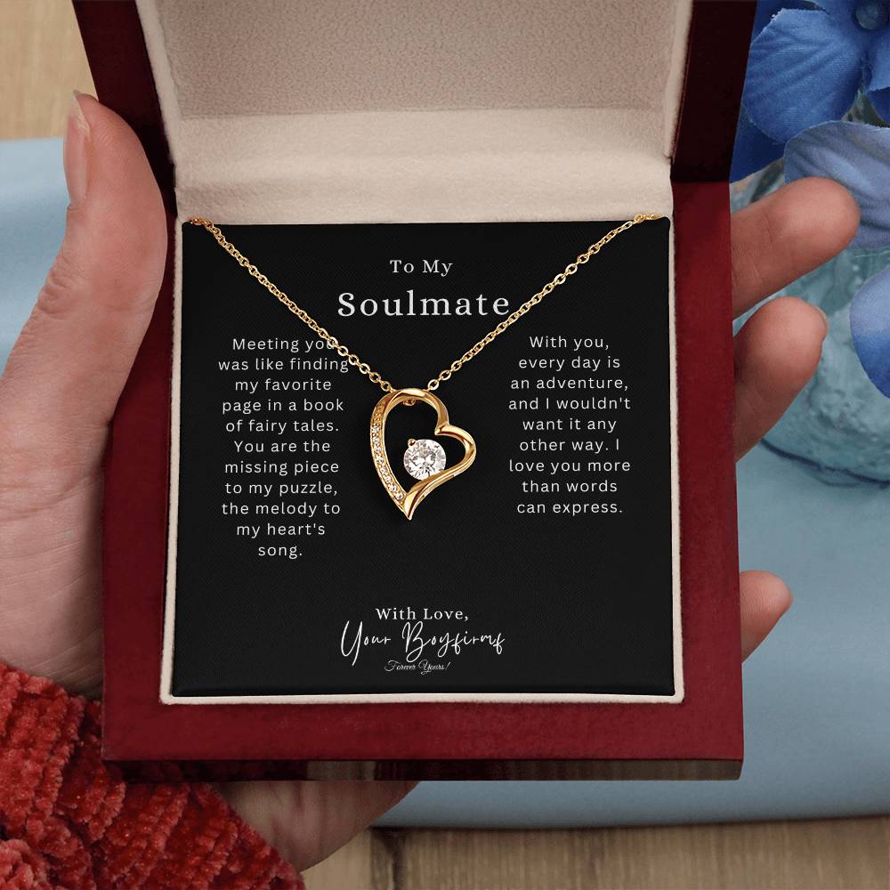 To My Smokin' Soulmate | Forever Love Necklace with Pendant | White or Yellow Gold Finish
