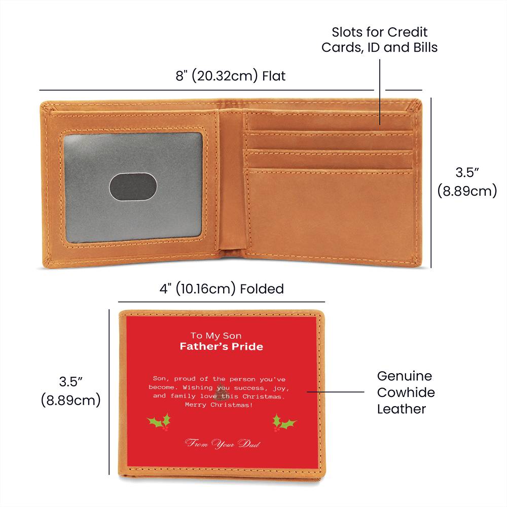 To My Son, Father's Pride | Graphic Leather Wallet | For Christmas