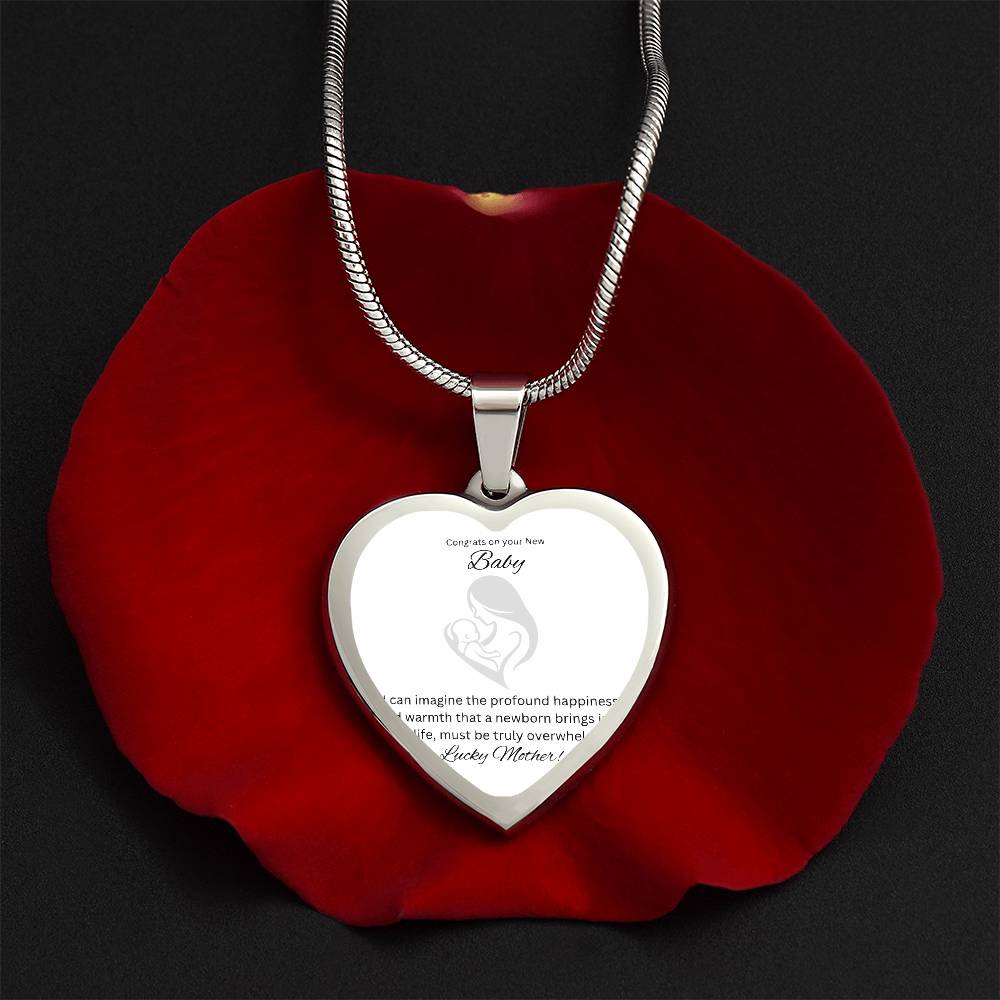 To The Brand New Mom | Engraved Heart Piece | Kudos on your newborn