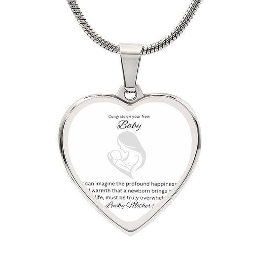 To The Brand New Mom | Engraved Heart Piece | Kudos on your newborn