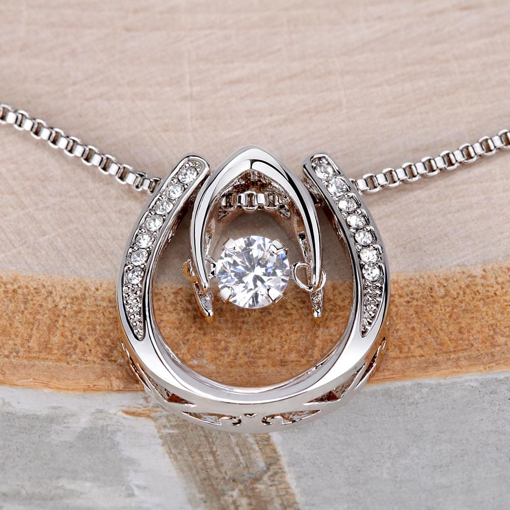 To My Favorite Aunt | Cubic Zirconia Crystal Pendant Necklace | White Gold Over Stainless Steel | Gift