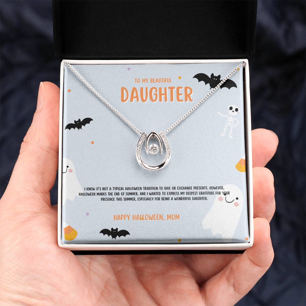 To My Beautiful Daughter | White Gold Over Stainless Steel Jewelry | A Perfect Gift for Halloween