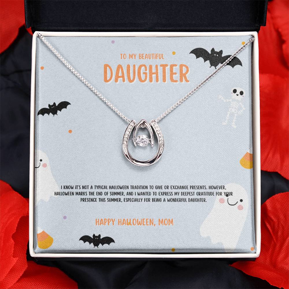 To My Beautiful Daughter | White Gold Over Stainless Steel Jewelry | A Perfect Gift for Halloween