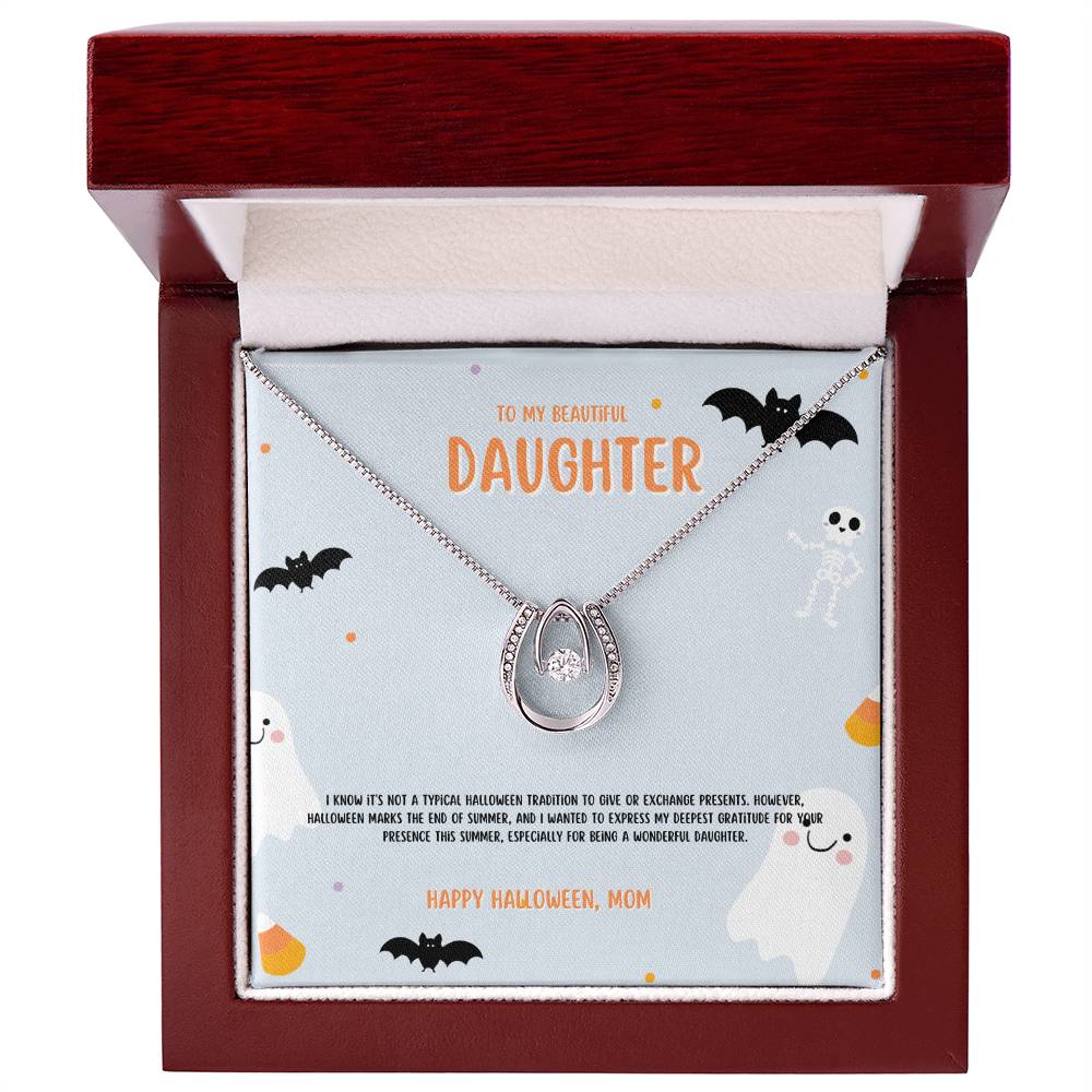 To My Beautiful Daughter | White Gold Over Stainless Steel Jewelry | A Perfect Gift for Halloween