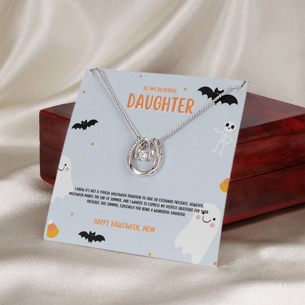 To My Beautiful Daughter | White Gold Over Stainless Steel Jewelry | A Perfect Gift for Halloween
