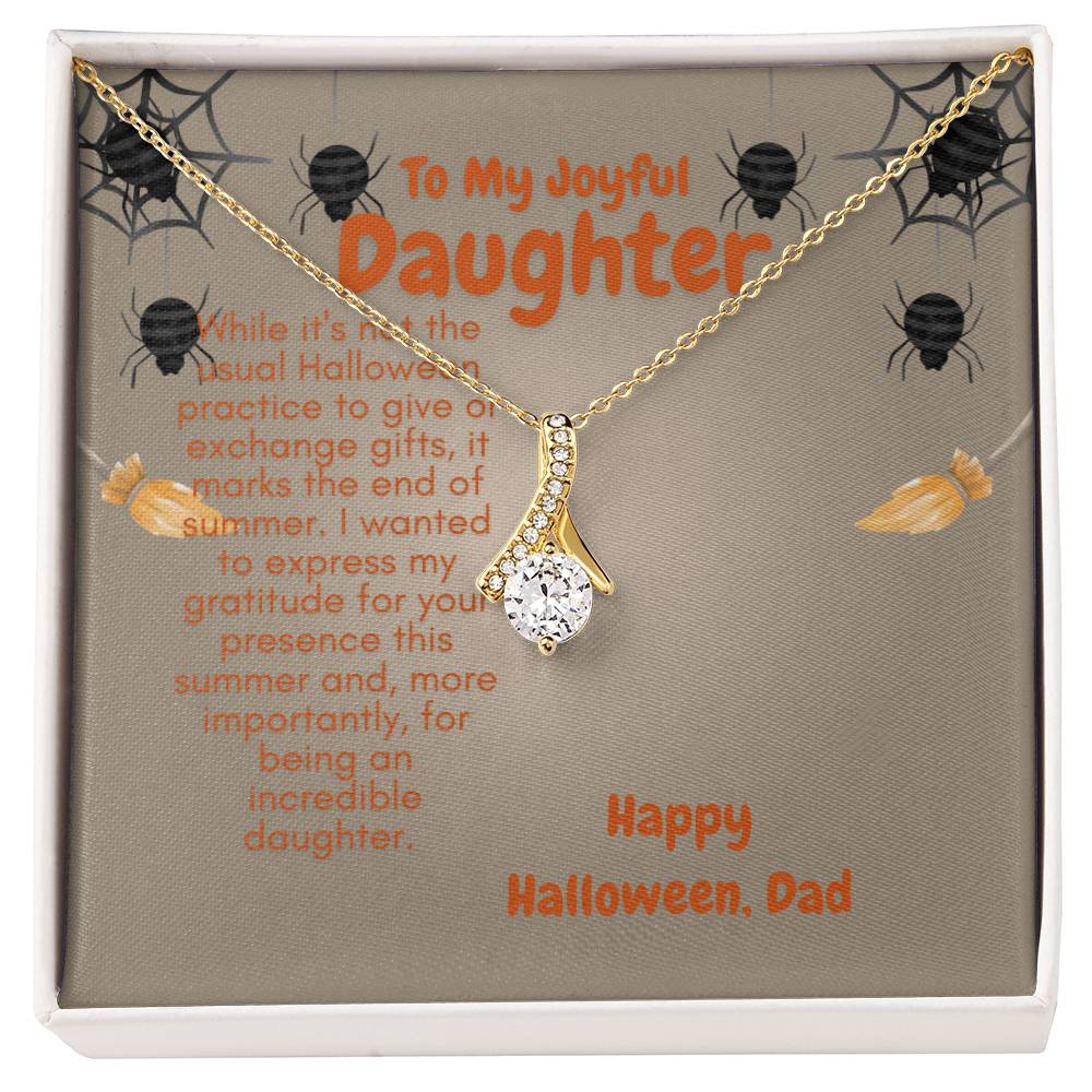 To Lovely Daughter | Alluring Beauty necklace | Dazzling White or Yellow Gold Plus Stainless Steel Gift