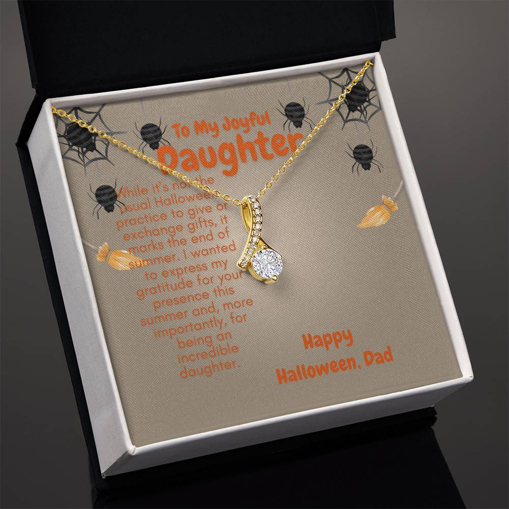 To Lovely Daughter | Alluring Beauty necklace | Dazzling White or Yellow Gold Plus Stainless Steel Gift