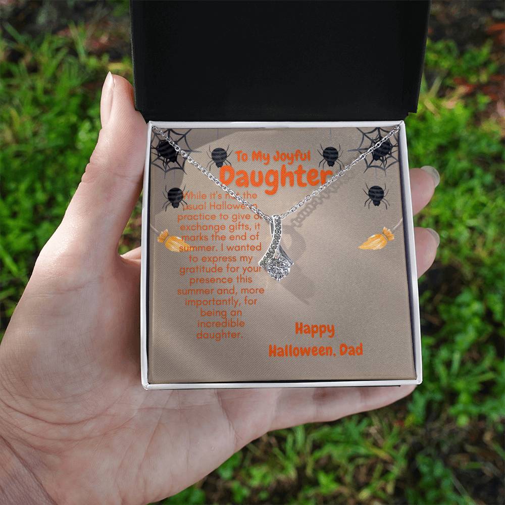 To Lovely Daughter | Alluring Beauty necklace | Dazzling White or Yellow Gold Plus Stainless Steel Gift