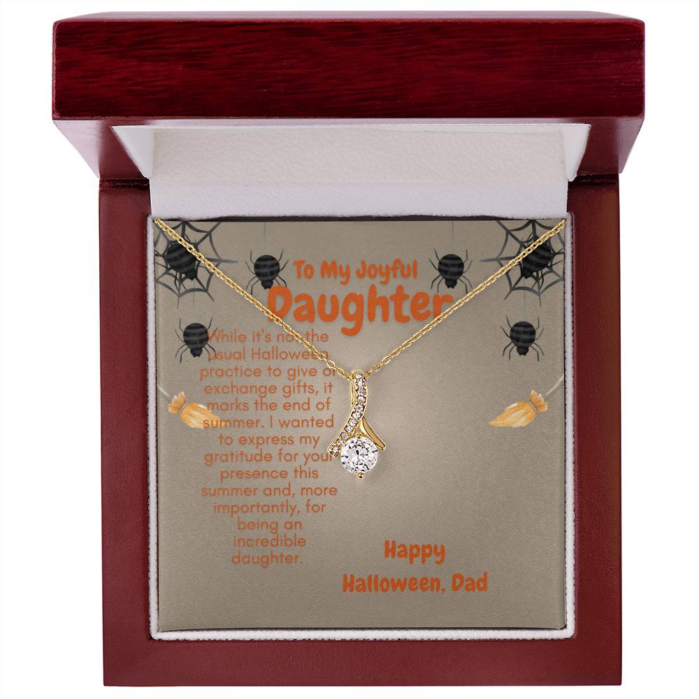 To Lovely Daughter | Alluring Beauty necklace | Dazzling White or Yellow Gold Plus Stainless Steel Gift