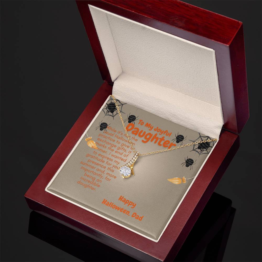 To Lovely Daughter | Alluring Beauty necklace | Dazzling White or Yellow Gold Plus Stainless Steel Gift