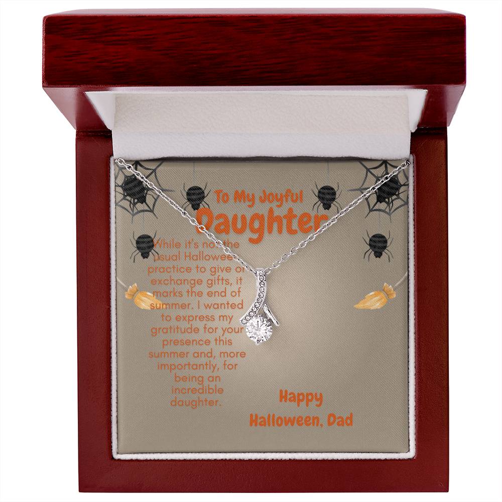 To Lovely Daughter | Alluring Beauty necklace | Dazzling White or Yellow Gold Plus Stainless Steel Gift