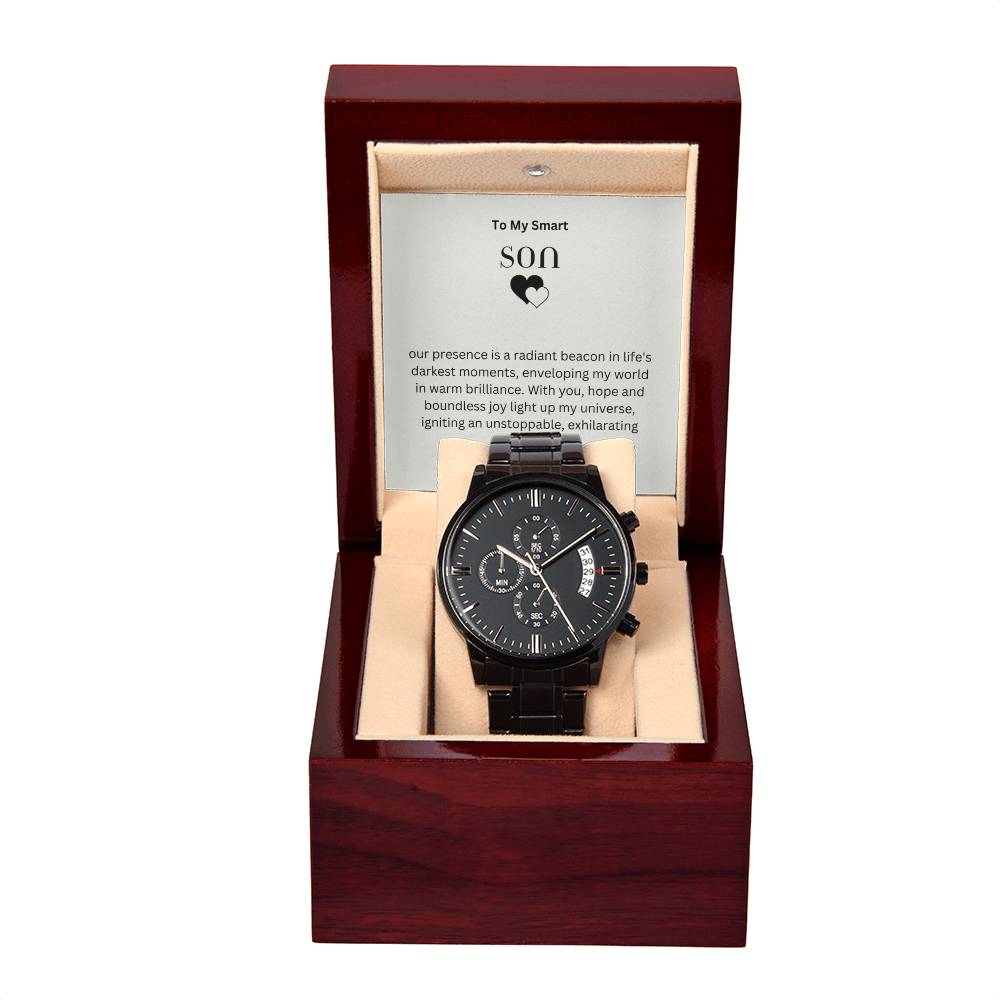To My Beloved Son | Black Chronograph Watch | Perfect for all special moments