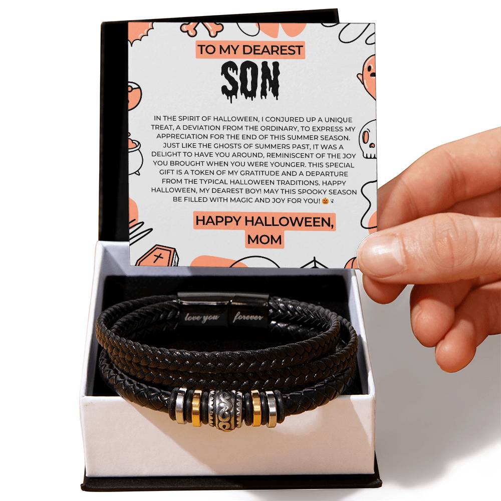 To My Lovely Son | Men's "Love You Forever" Bracelet | Stainless steel decorative beads Gift