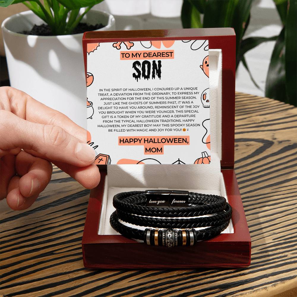 To My Lovely Son | Men's "Love You Forever" Bracelet | Stainless steel decorative beads Gift