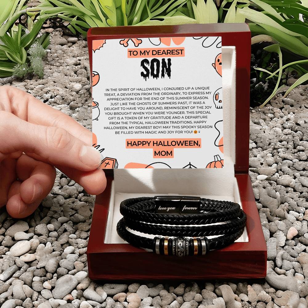 To My Lovely Son | Men's "Love You Forever" Bracelet | Stainless steel decorative beads Gift