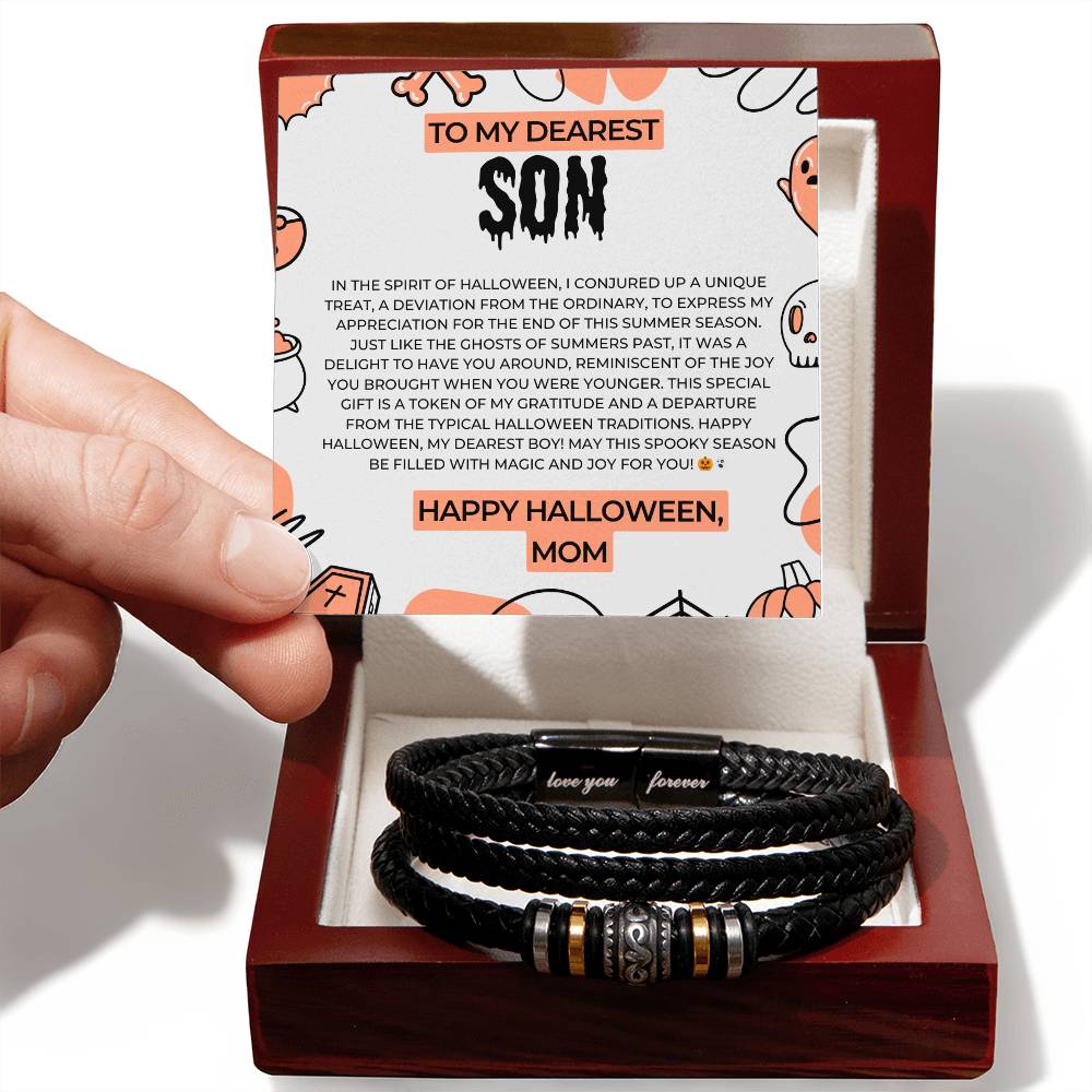 To My Lovely Son | Men's "Love You Forever" Bracelet | Stainless steel decorative beads Gift