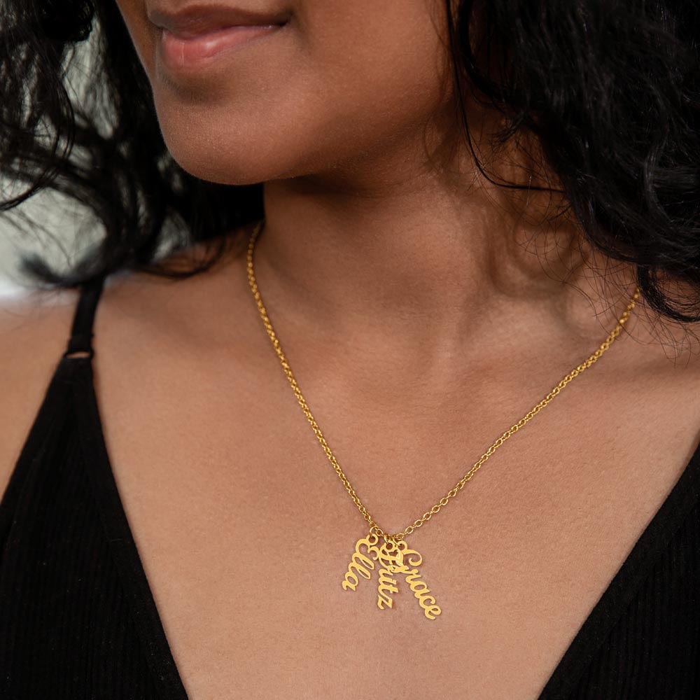 To My Enduring Friend | Vertical Name Necklace | Here's to many more years to come