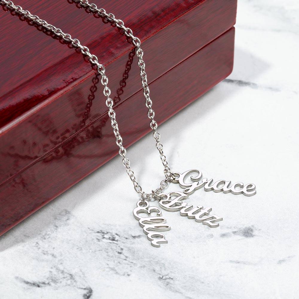 To My Friend | Personalized Vertical Name Necklace | Let's hold on fast to what we have going on