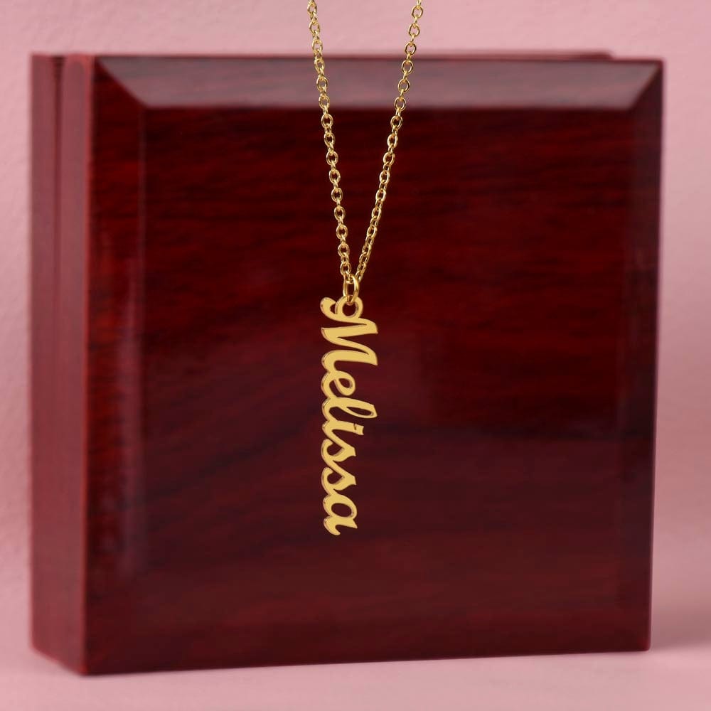 To My Enduring Friend | Vertical Name Necklace | Here's to many more years to come