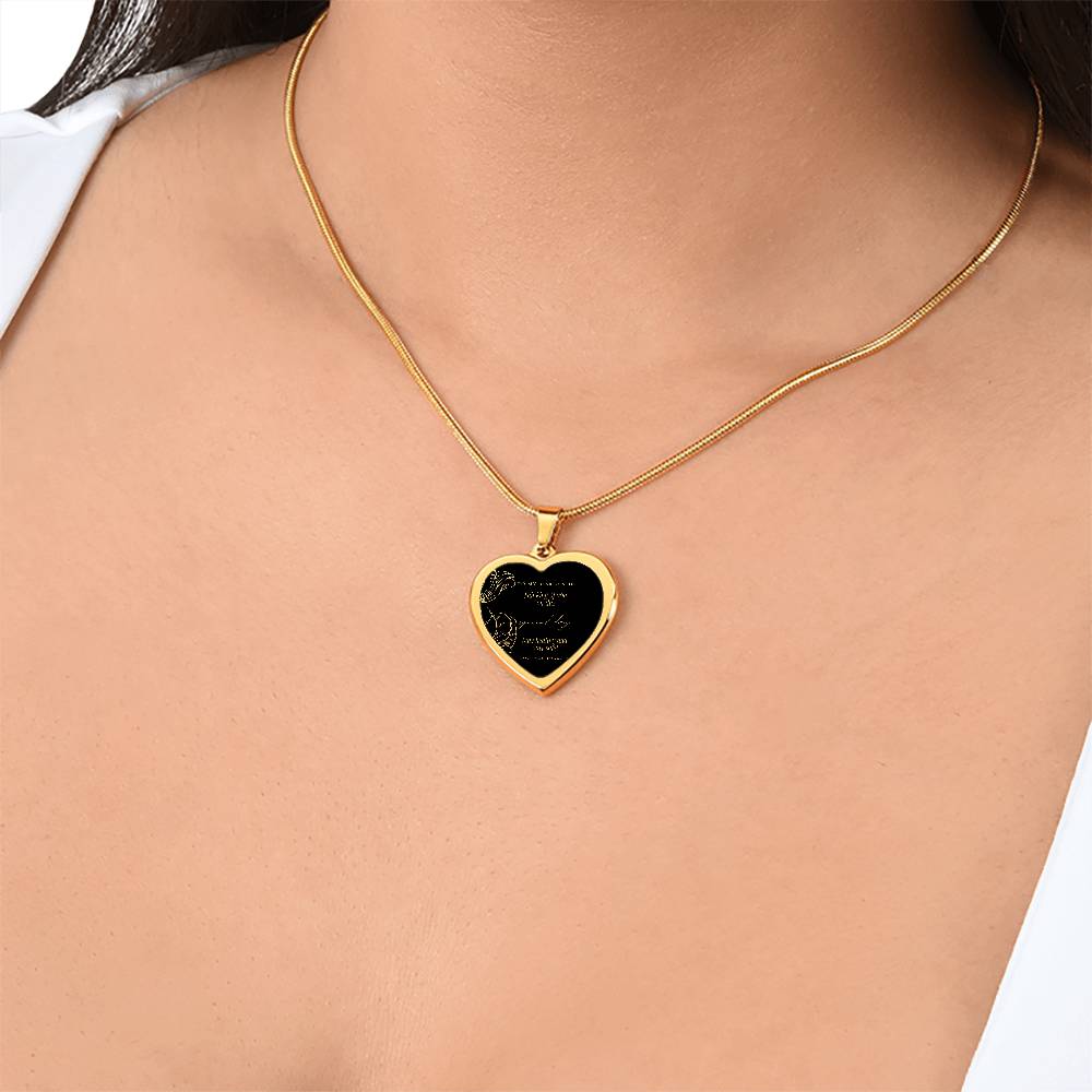 To My Dear Auntie | Engraved Heart Necklace with Adjustable Snake Chain | Quality Stainless Steel or Yellow Gold Finish | Gift