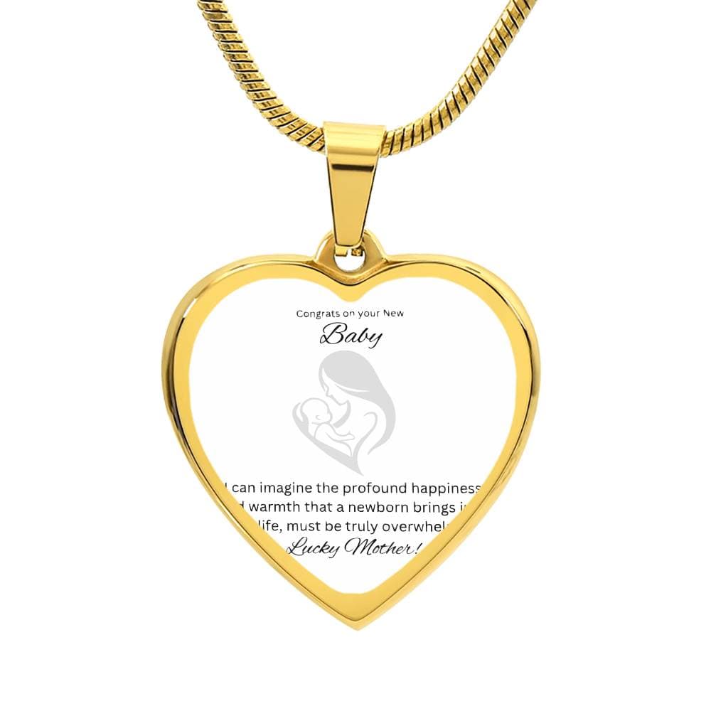To The Brand New Mom | Engraved Heart Piece | Kudos on your newborn