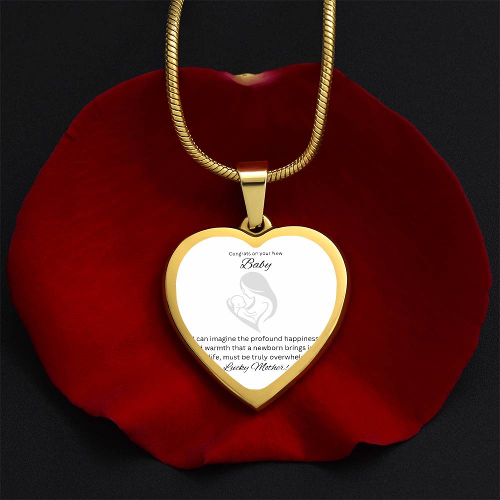 To The Brand New Mom | Engraved Heart Piece | Kudos on your newborn