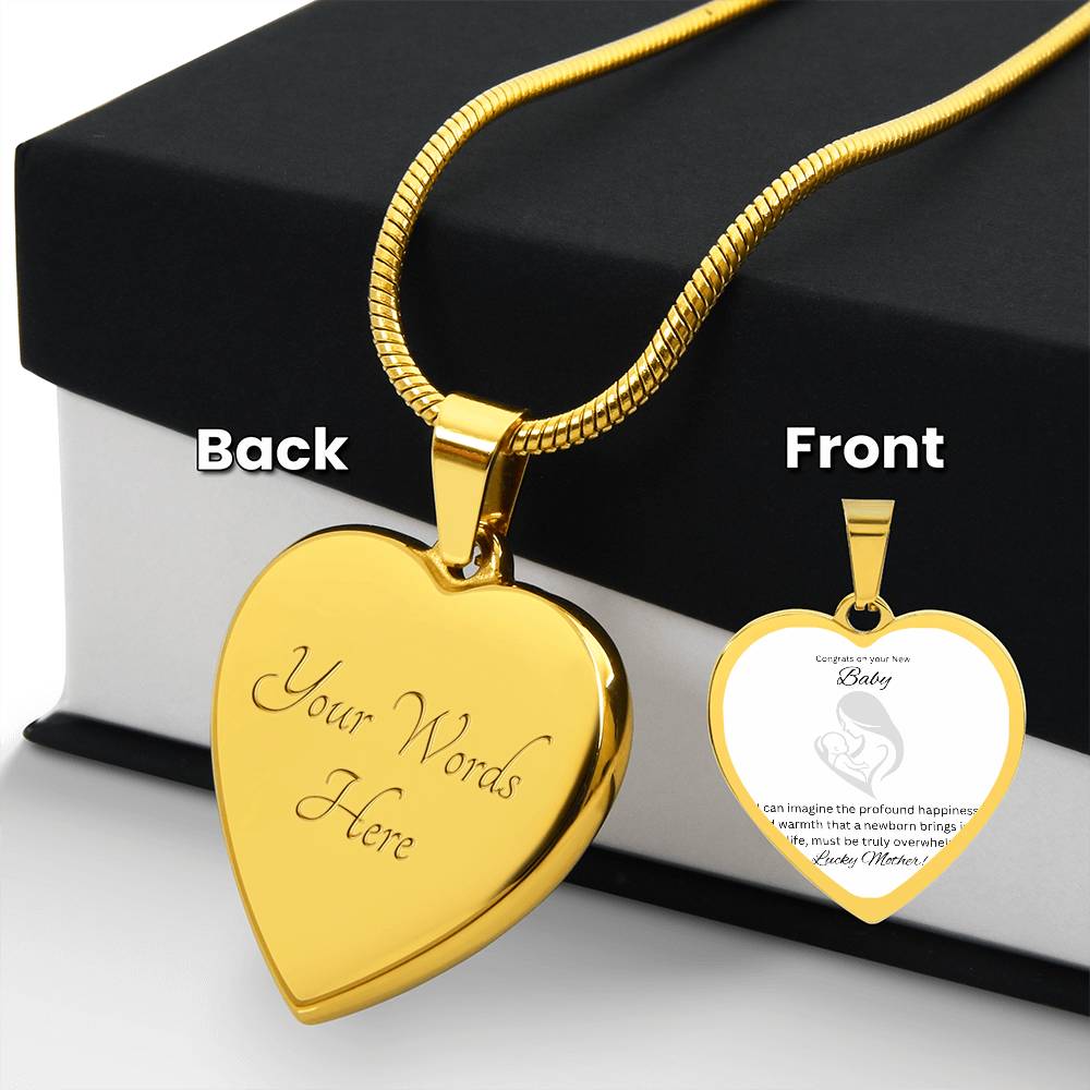 To The Brand New Mom | Engraved Heart Piece | Kudos on your newborn