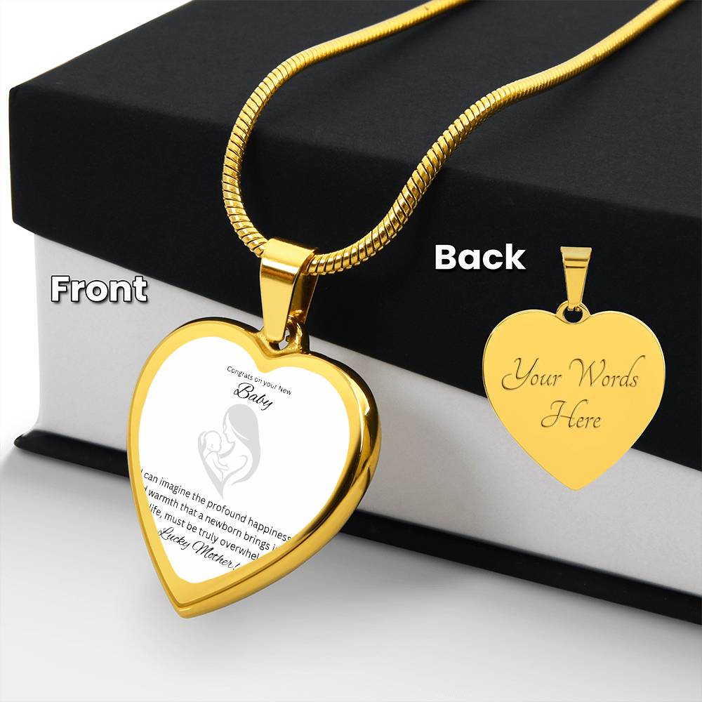 To The Brand New Mom | Engraved Heart Piece | Kudos on your newborn