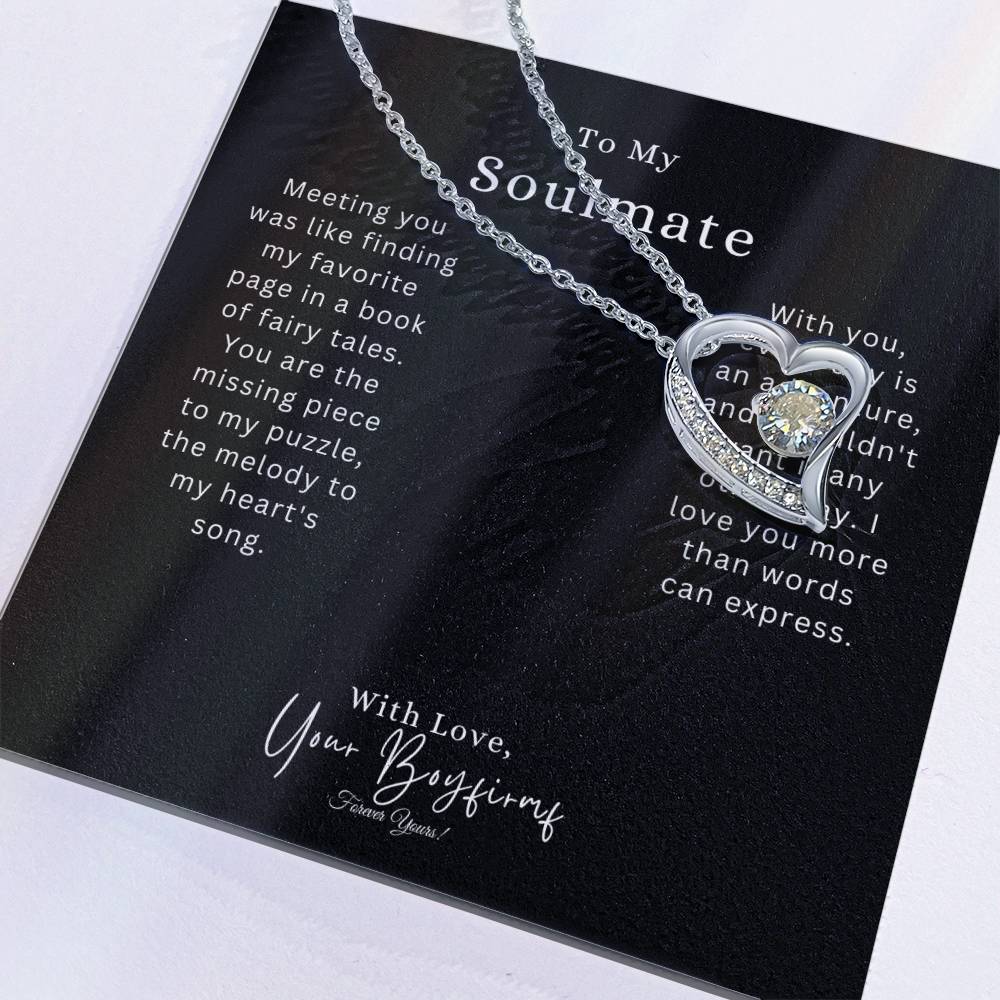 To My Smokin' Soulmate | Forever Love Necklace with Pendant | White or Yellow Gold Finish