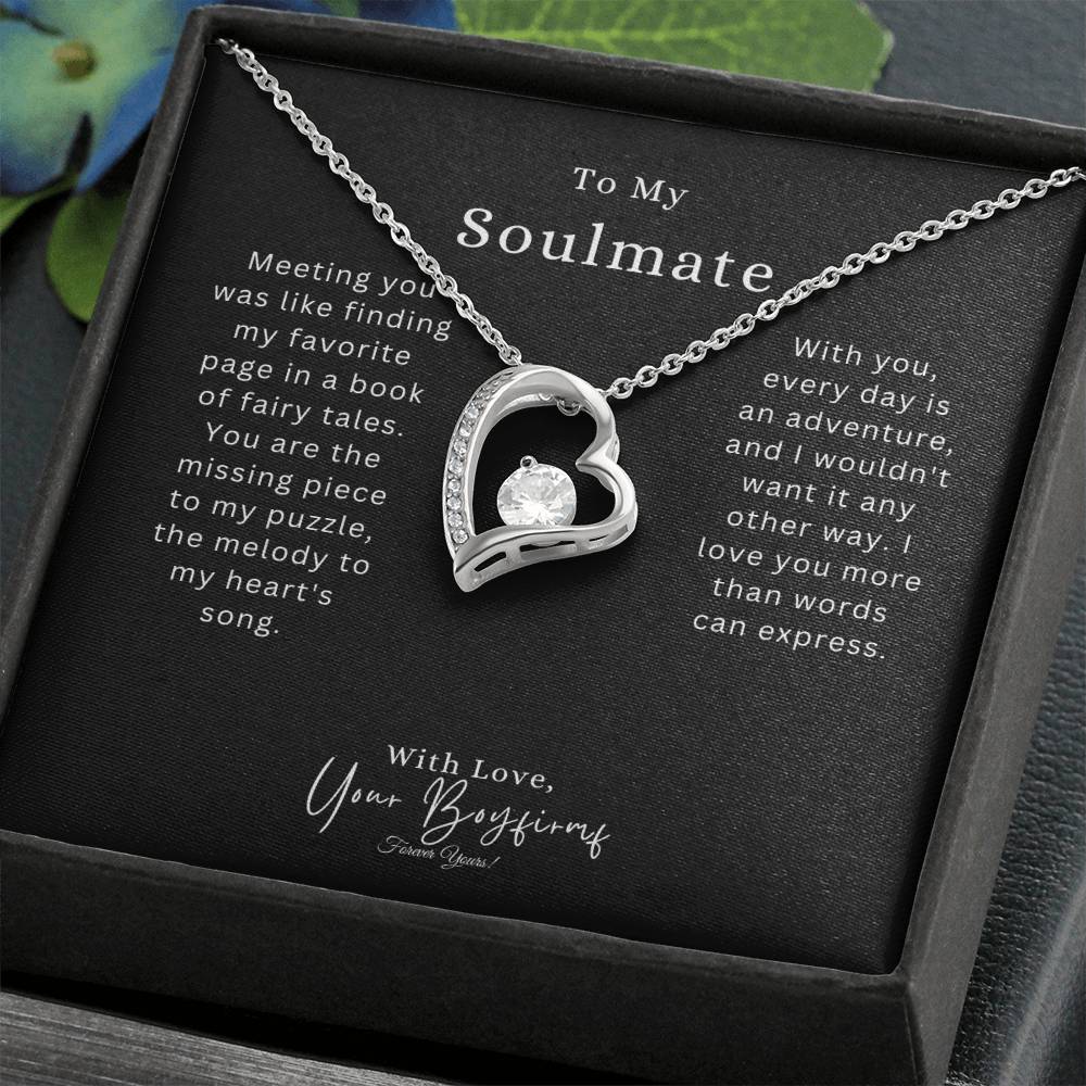 To My Smokin' Soulmate | Forever Love Necklace with Pendant | White or Yellow Gold Finish