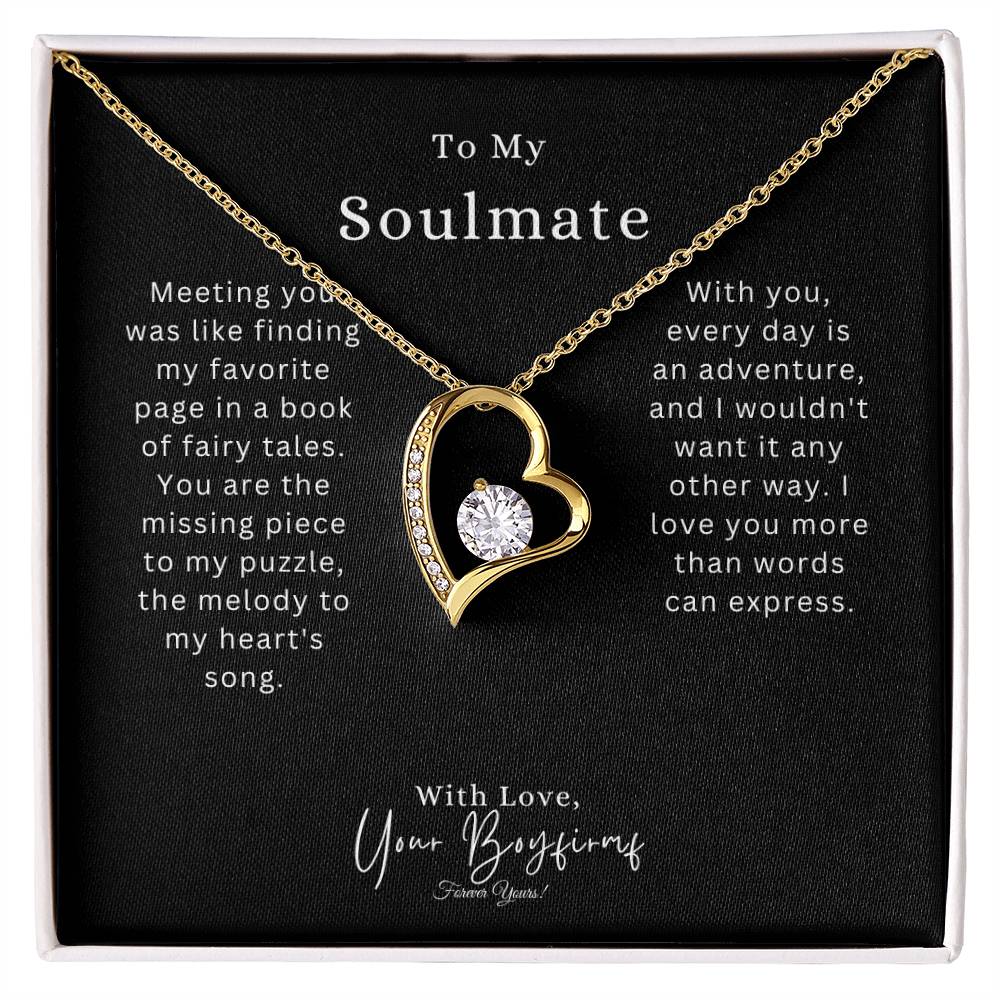 To My Smokin' Soulmate | Forever Love Necklace with Pendant | White or Yellow Gold Finish