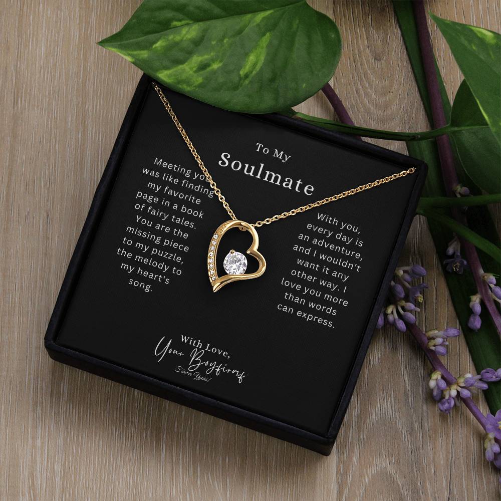 To My Smokin' Soulmate | Forever Love Necklace with Pendant | White or Yellow Gold Finish