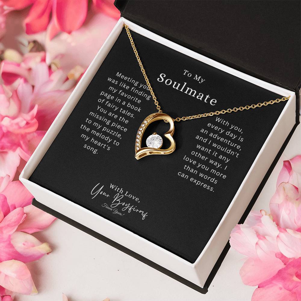 To My Smokin' Soulmate | Forever Love Necklace with Pendant | White or Yellow Gold Finish