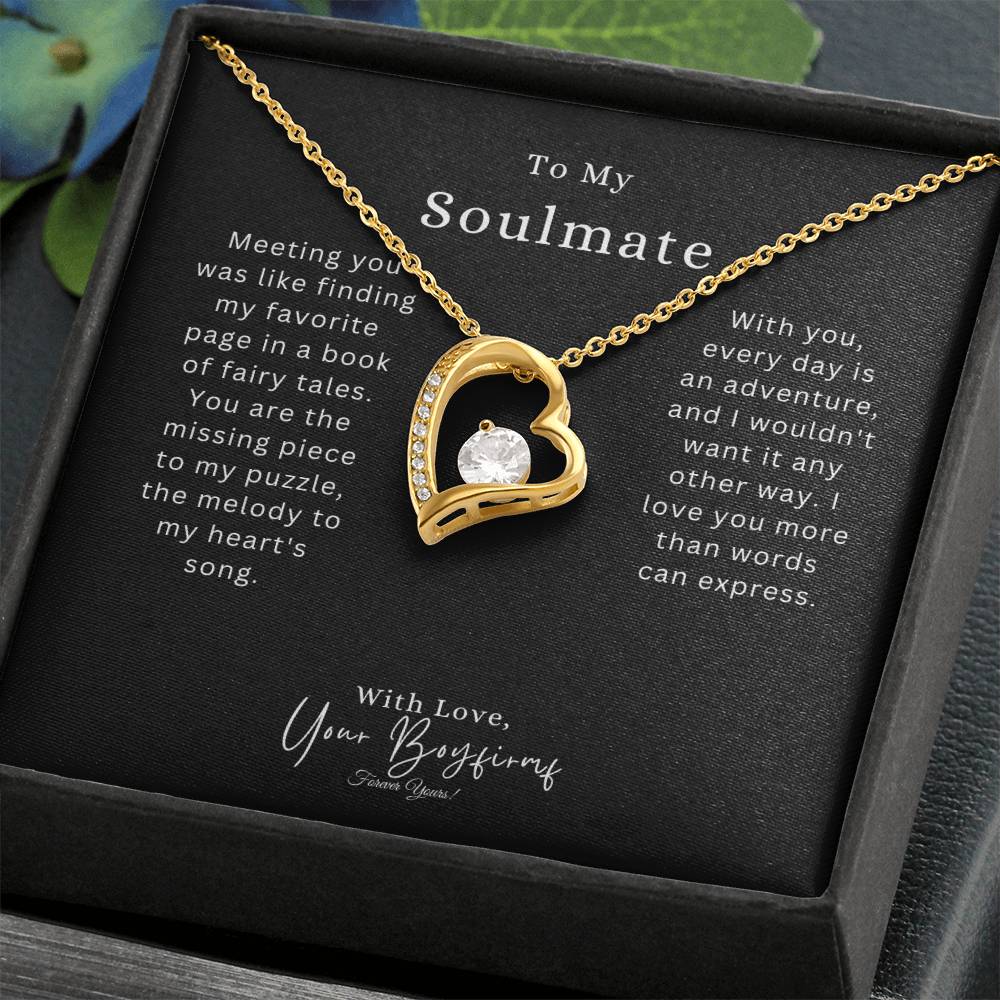 To My Smokin' Soulmate | Forever Love Necklace with Pendant | White or Yellow Gold Finish