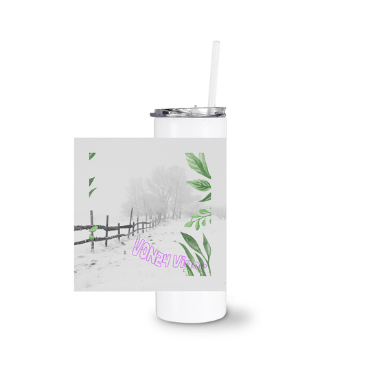 White Tumblers With Straw