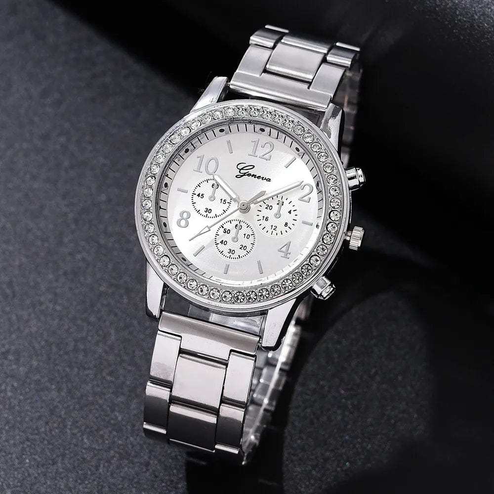 Vonza24 Fusion™ 6PCS Set Luxury Women ‘s Wristwatch | Ring | Necklace | Earrings | Rhinestone Fashion | Casual & Formal Occasions