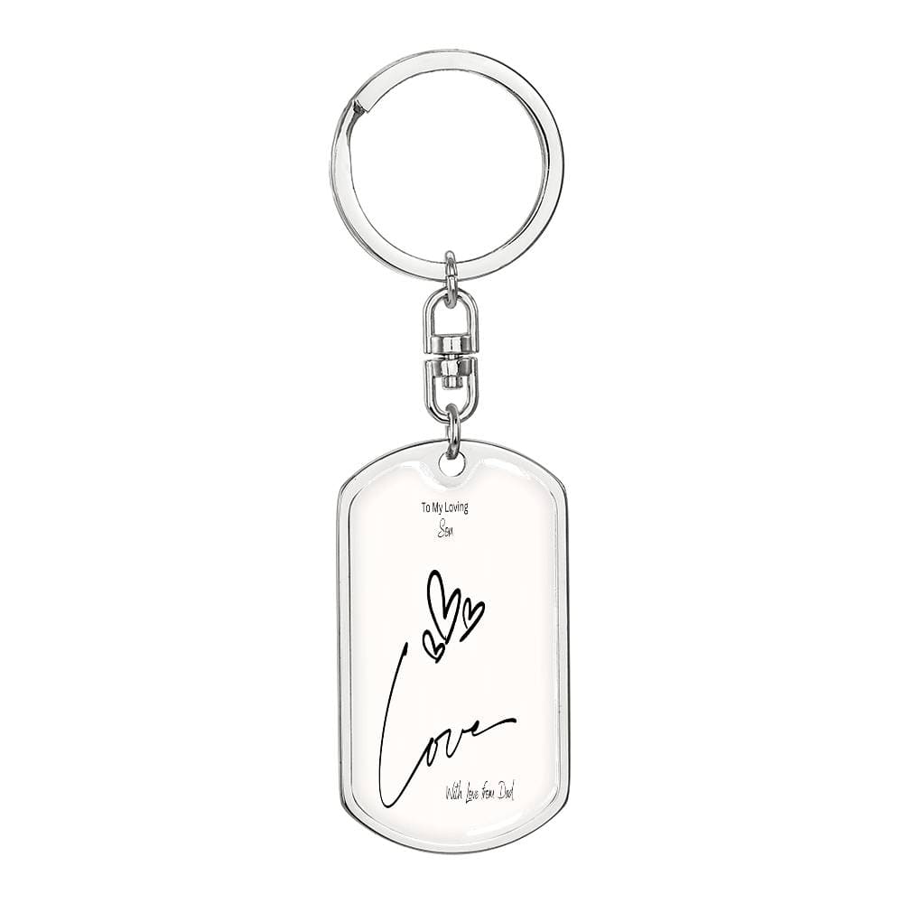 To My Stellar Son | The Bravest | Graphic Dog Tag Keychain