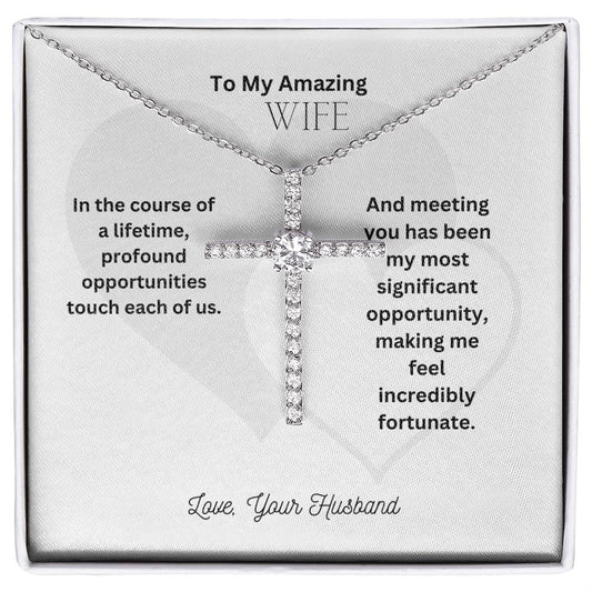 To My Beautiful Wife | CZ Cross necklace | A token of my eternal love