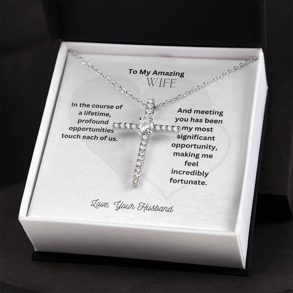 To My Beautiful Wife | CZ Cross necklace | A token of my eternal love