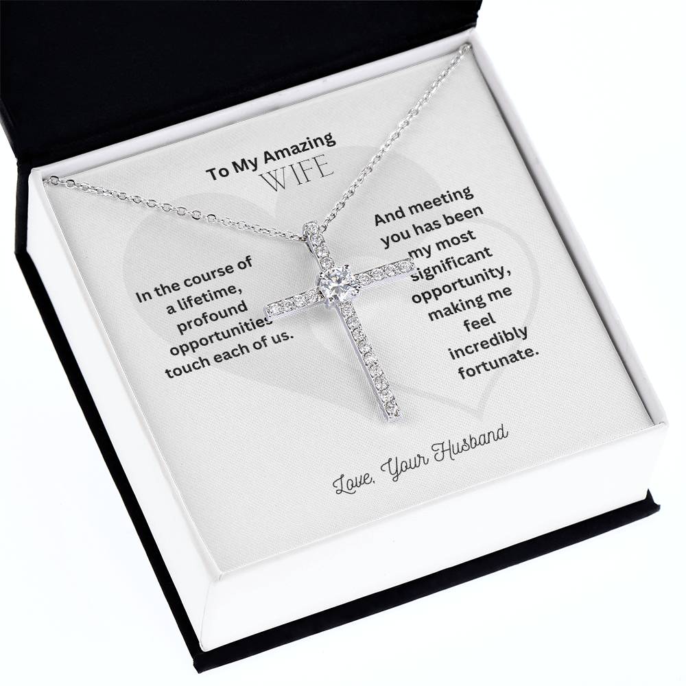 To My Beautiful Wife | CZ Cross necklace | A token of my eternal love